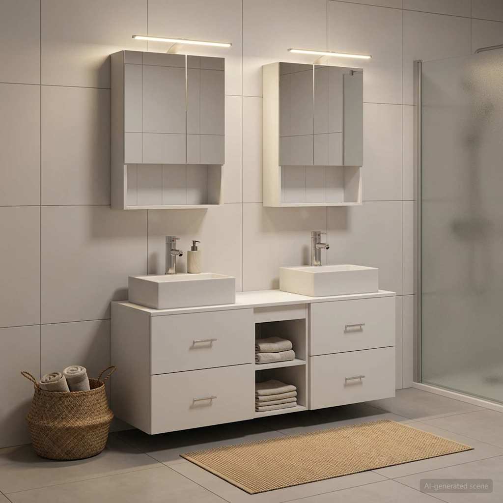 vidaXL Zestaw mebli łazienkowych 5 pcs Biały
