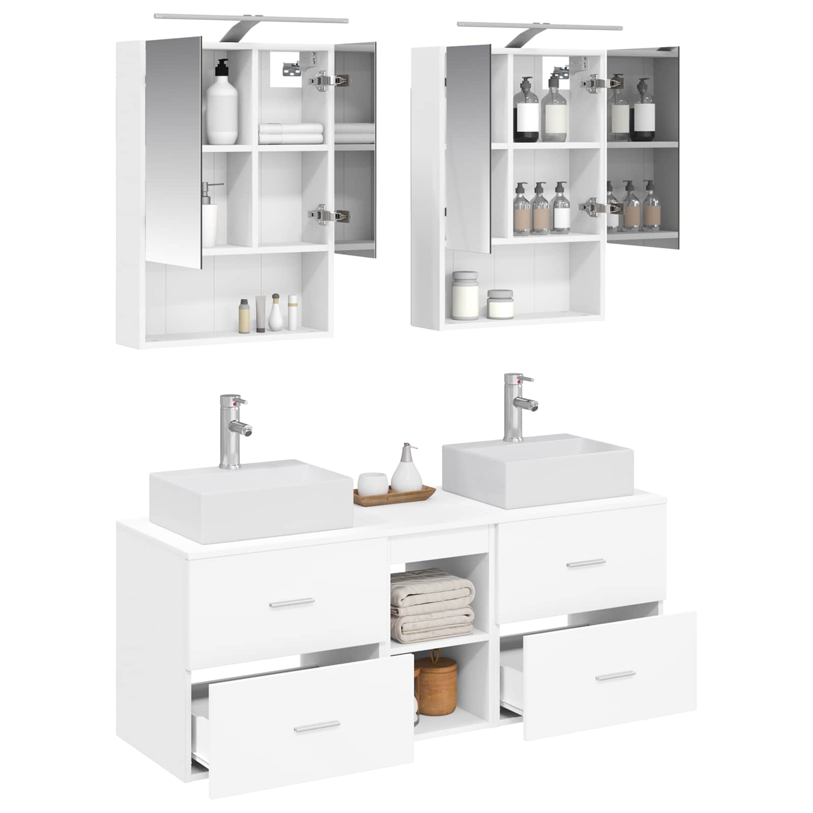 vidaXL Zestaw mebli łazienkowych 5 pcs Biały