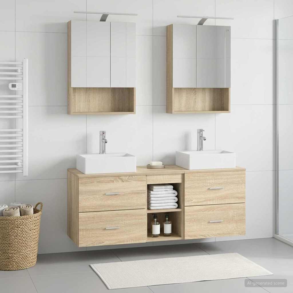 vidaXL Zestaw mebli łazienkowych 5 pcs dąb Sonoma