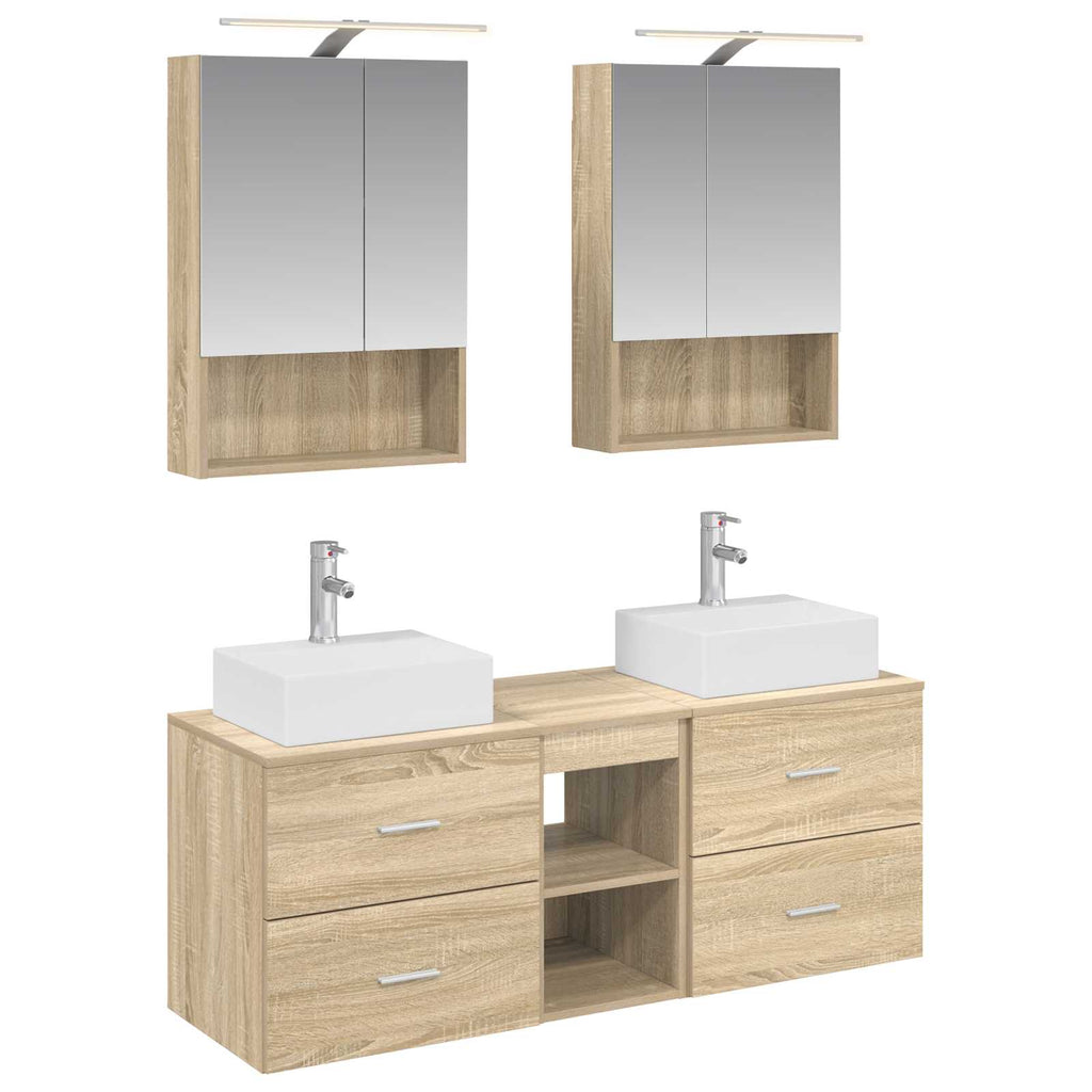vidaXL Zestaw mebli łazienkowych 5 pcs dąb Sonoma