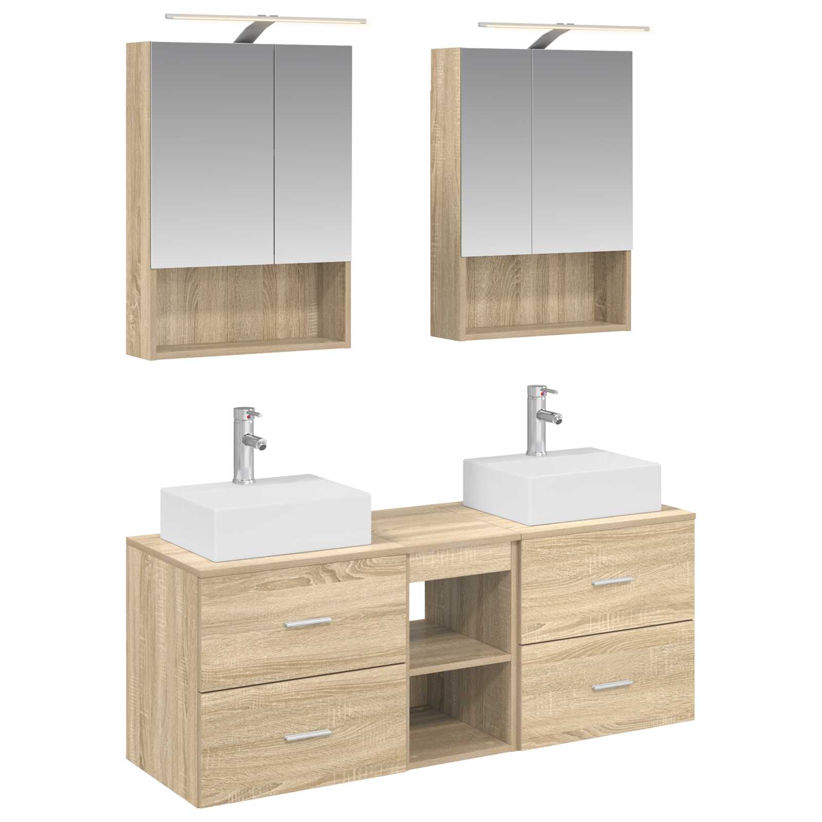 vidaXL Zestaw mebli łazienkowych 5 pcs dąb Sonoma