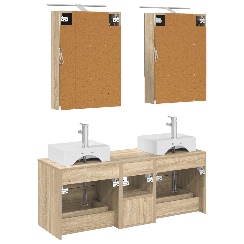 vidaXL Zestaw mebli łazienkowych 5 pcs dąb Sonoma