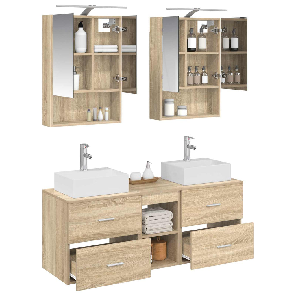 vidaXL Zestaw mebli łazienkowych 5 pcs dąb Sonoma