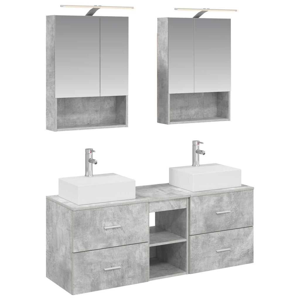 vidaXL Zestaw mebli łazienkowych 5 pcs Betonowy szary