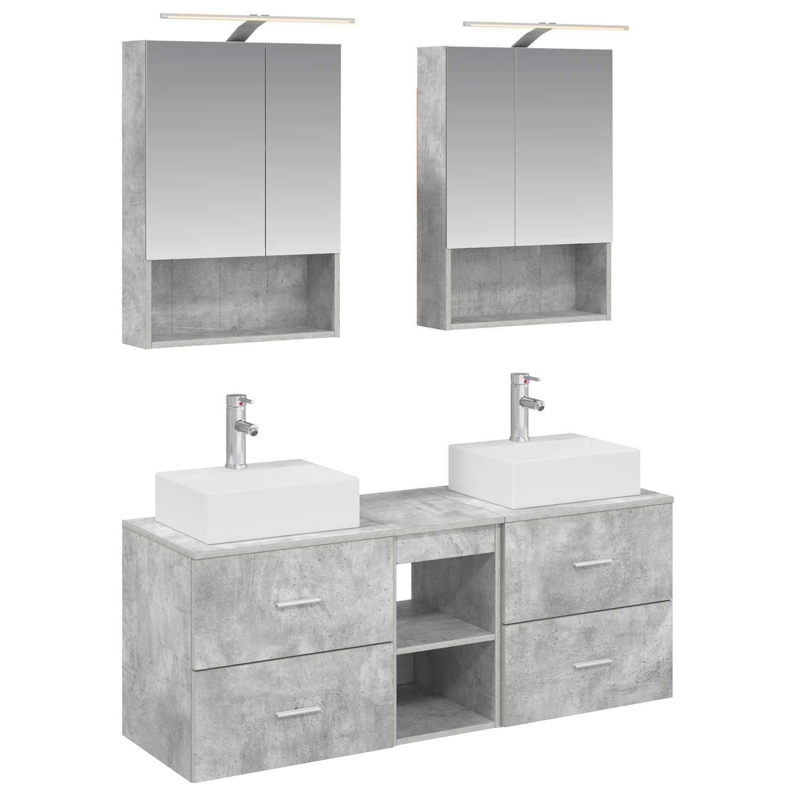 vidaXL Zestaw mebli łazienkowych 5 pcs Betonowy szary