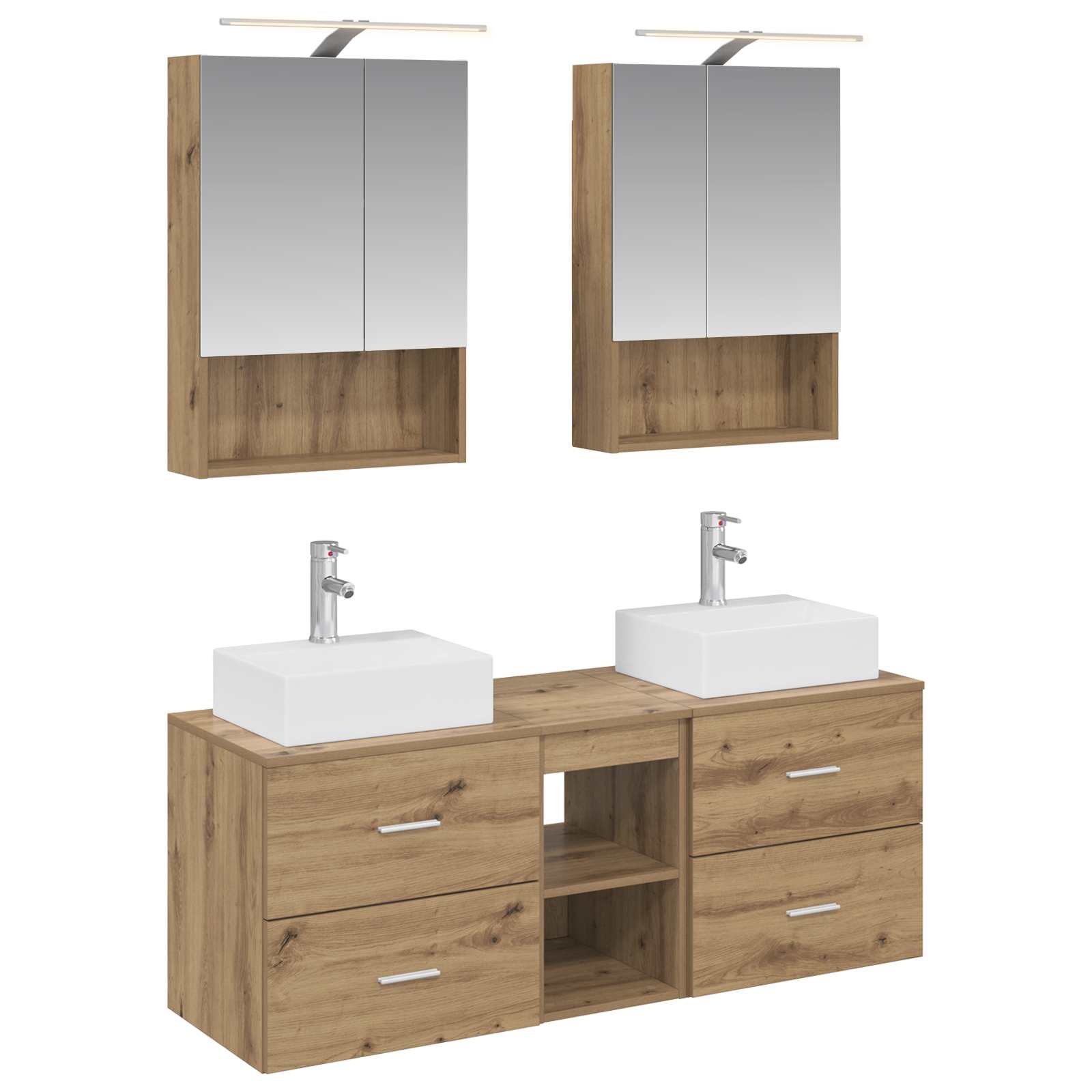 vidaXL Zestaw mebli łazienkowych 5 pcs Dąb artisan