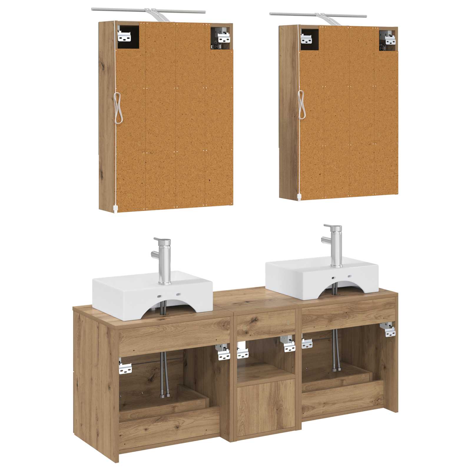 vidaXL Zestaw mebli łazienkowych 5 pcs Dąb artisan