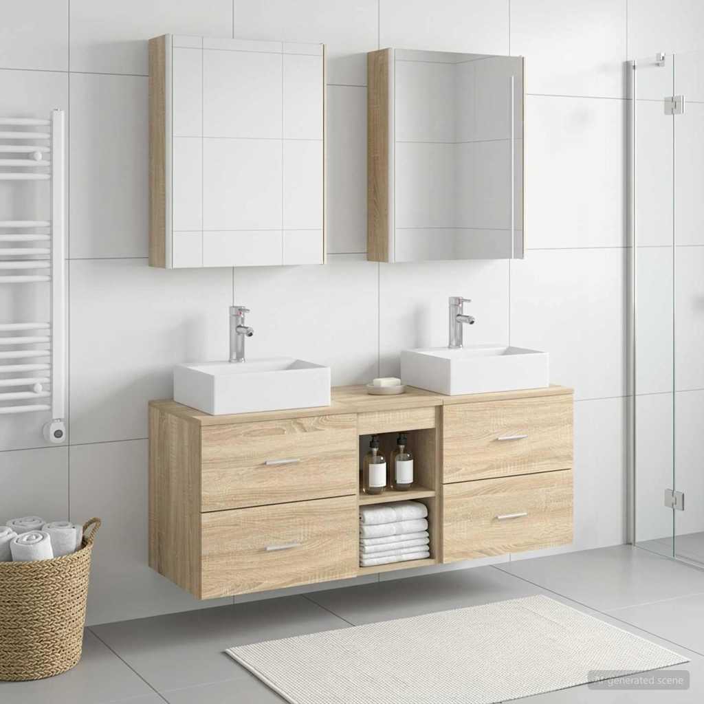 vidaXL Zestaw mebli łazienkowych 5 pcs dąb Sonoma