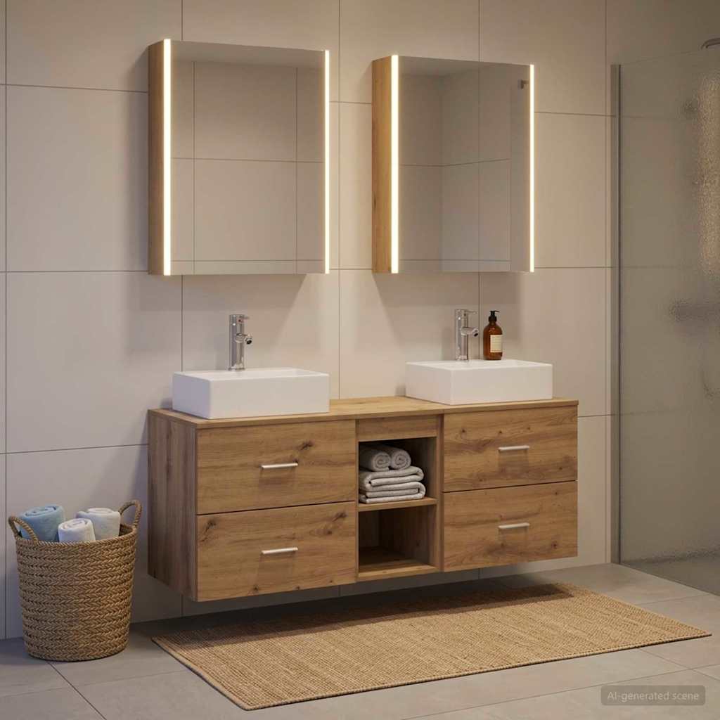 vidaXL Zestaw mebli łazienkowych 5 pcs Dąb artisan