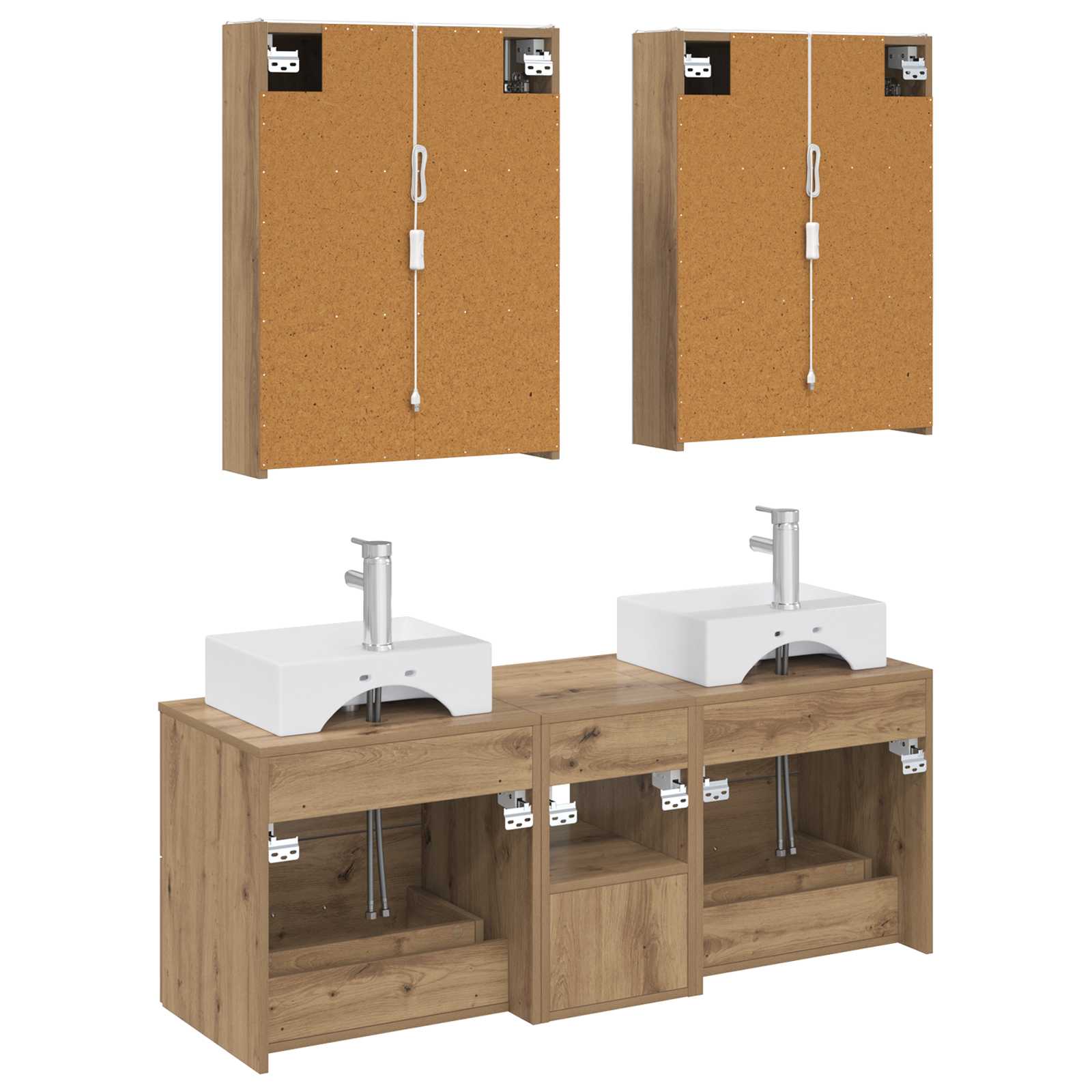 vidaXL Zestaw mebli łazienkowych 5 pcs Dąb artisan
