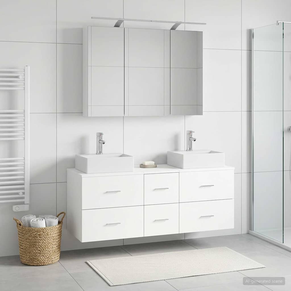 vidaXL Zestaw mebli łazienkowych 4 pcs Biały