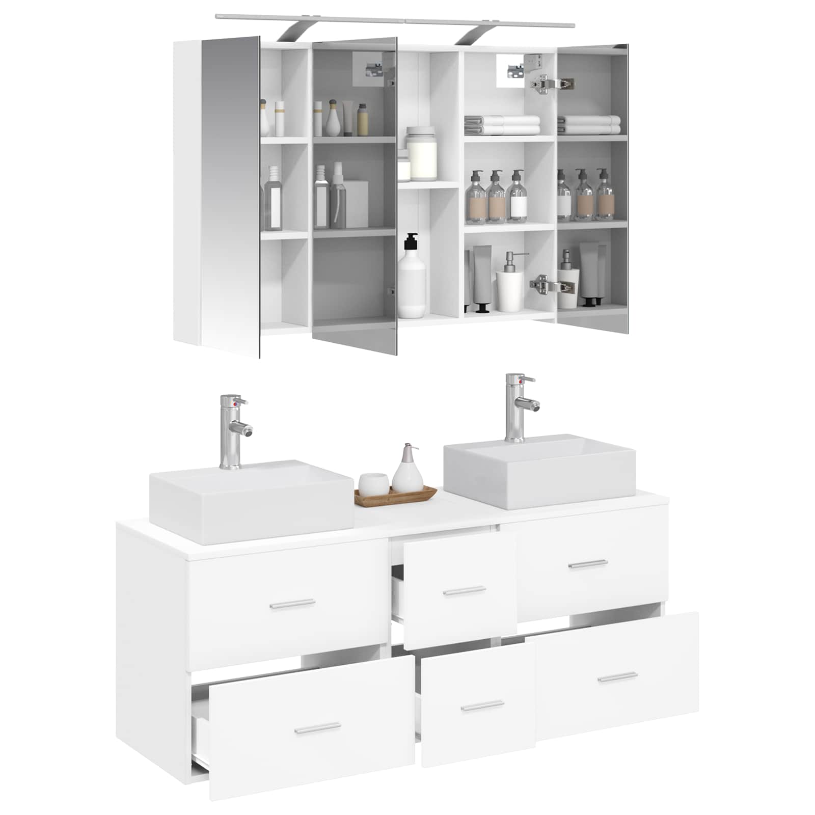 vidaXL Zestaw mebli łazienkowych 4 pcs Biały