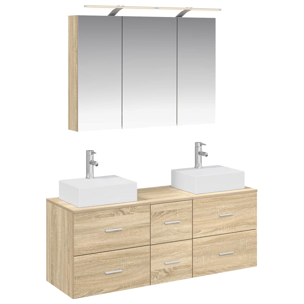 vidaXL Zestaw mebli łazienkowych 4 pcs dąb Sonoma