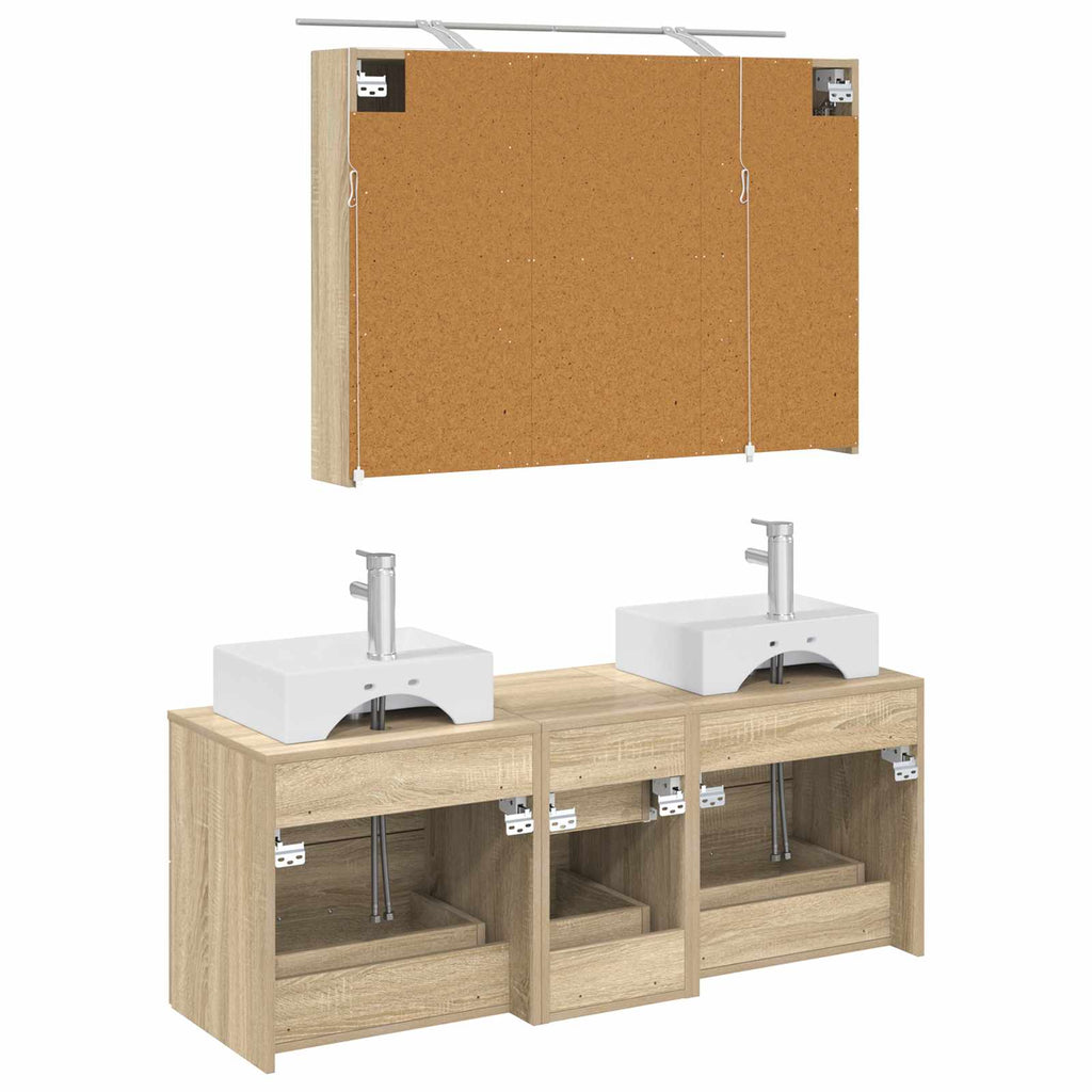 vidaXL Zestaw mebli łazienkowych 4 pcs dąb Sonoma