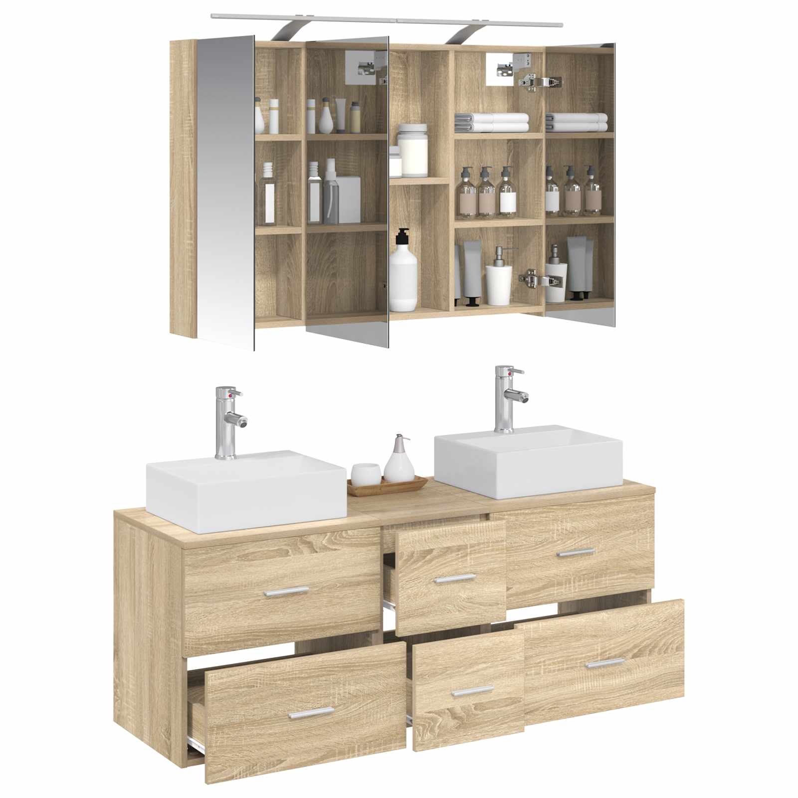 vidaXL Zestaw mebli łazienkowych 4 pcs dąb Sonoma