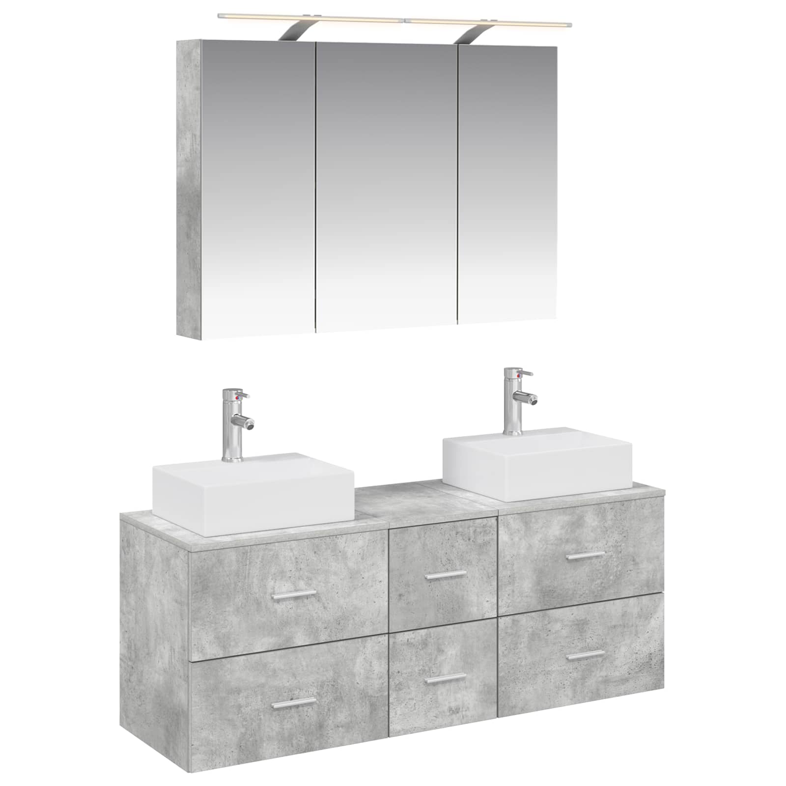 vidaXL Zestaw mebli łazienkowych 4 pcs Betonowy szary