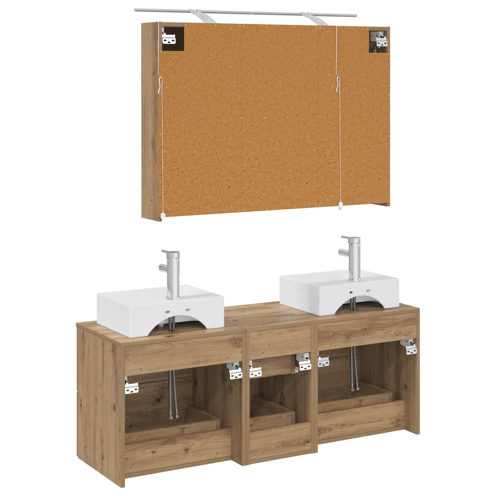 vidaXL Zestaw mebli łazienkowych 4 pcs Dąb artisan