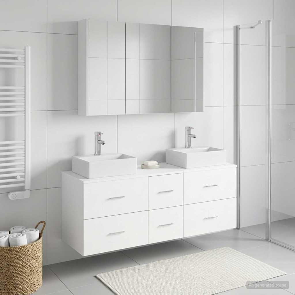 vidaXL Zestaw mebli łazienkowych 4 pcs Biały