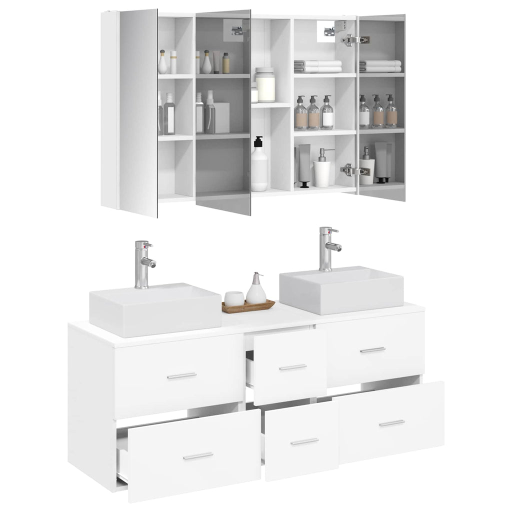 vidaXL Zestaw mebli łazienkowych 4 pcs Biały