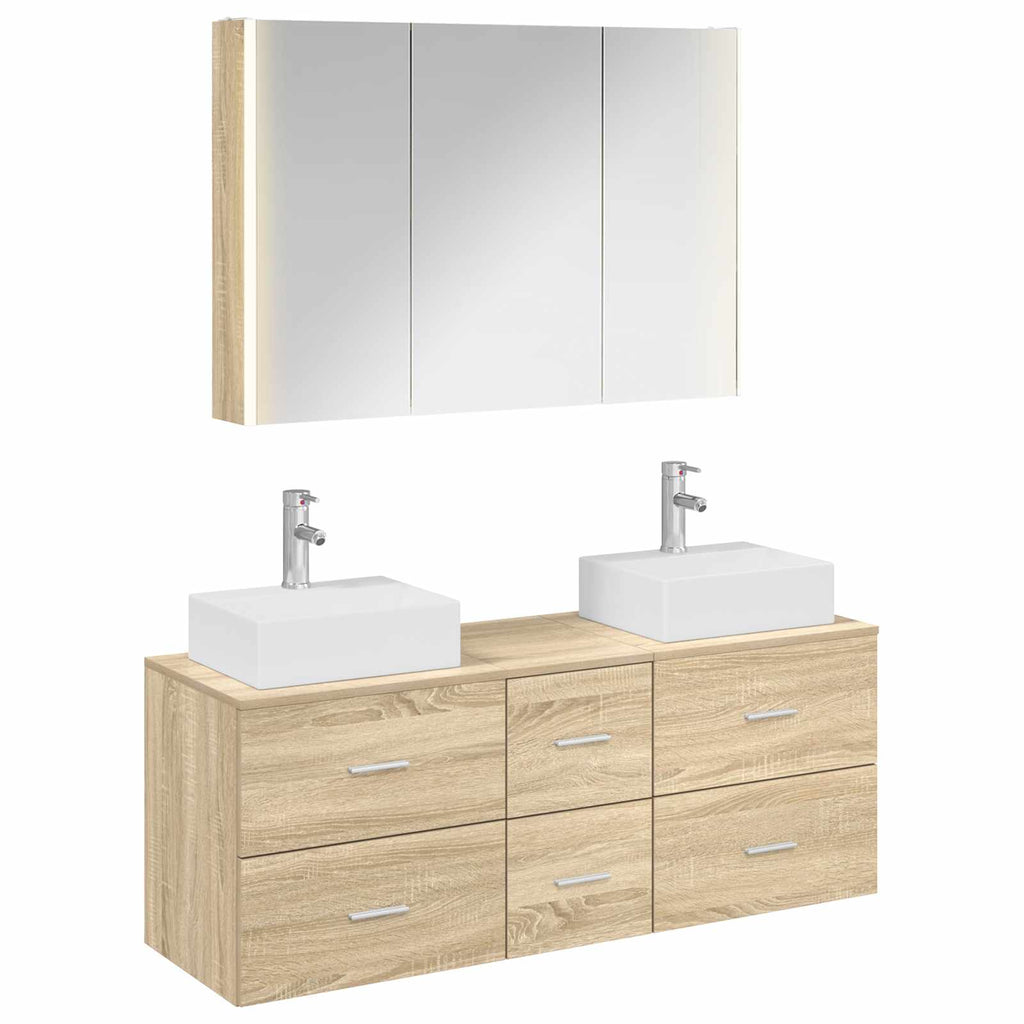 vidaXL Zestaw mebli łazienkowych 4 pcs dąb Sonoma