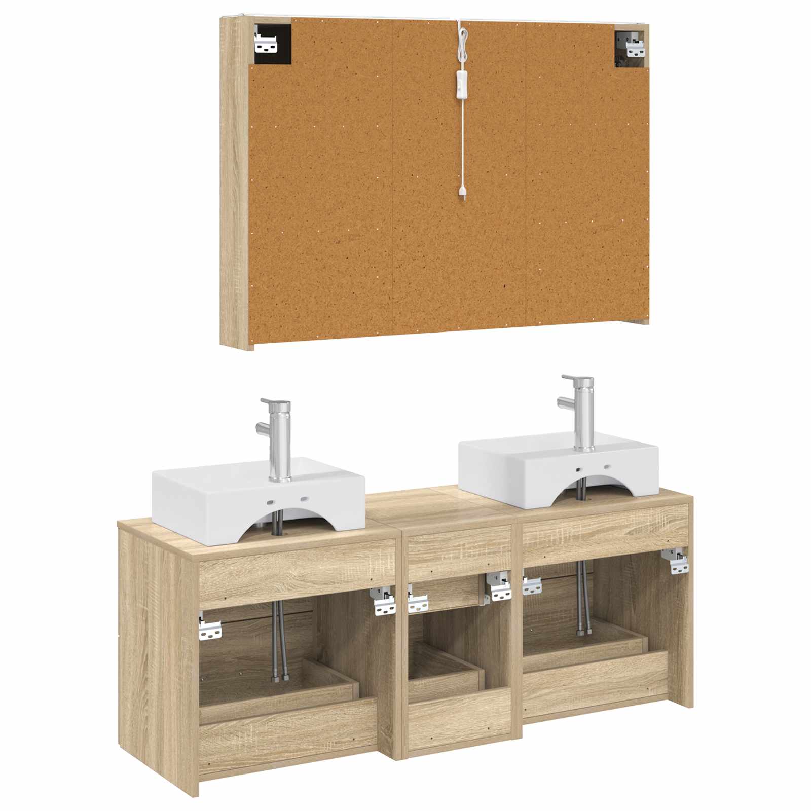 vidaXL Zestaw mebli łazienkowych 4 pcs dąb Sonoma