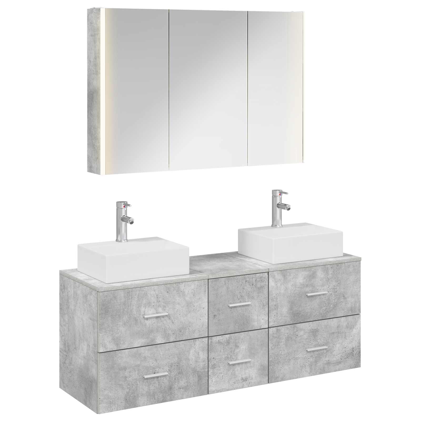 vidaXL Zestaw mebli łazienkowych 4 pcs Betonowy szary
