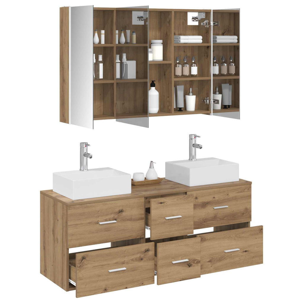 vidaXL Zestaw mebli łazienkowych 4 pcs Dąb artisan