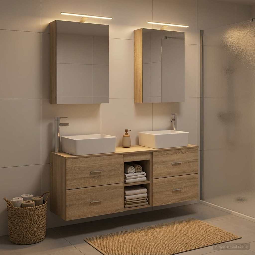 vidaXL Zestaw mebli łazienkowych 5 pcs dąb Sonoma