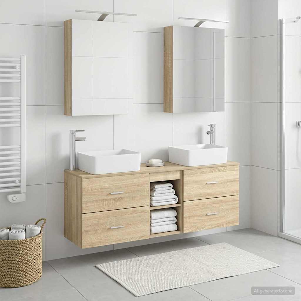 vidaXL Zestaw mebli łazienkowych 5 pcs dąb Sonoma