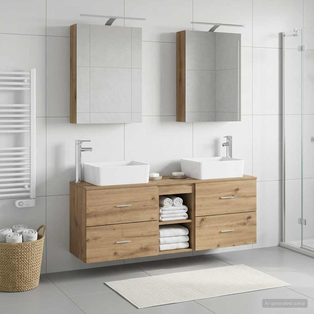 vidaXL Zestaw mebli łazienkowych 5 pcs Dąb artisan