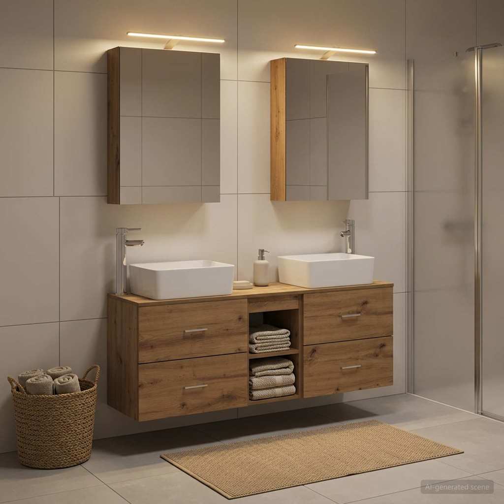 vidaXL Zestaw mebli łazienkowych 5 pcs Dąb artisan