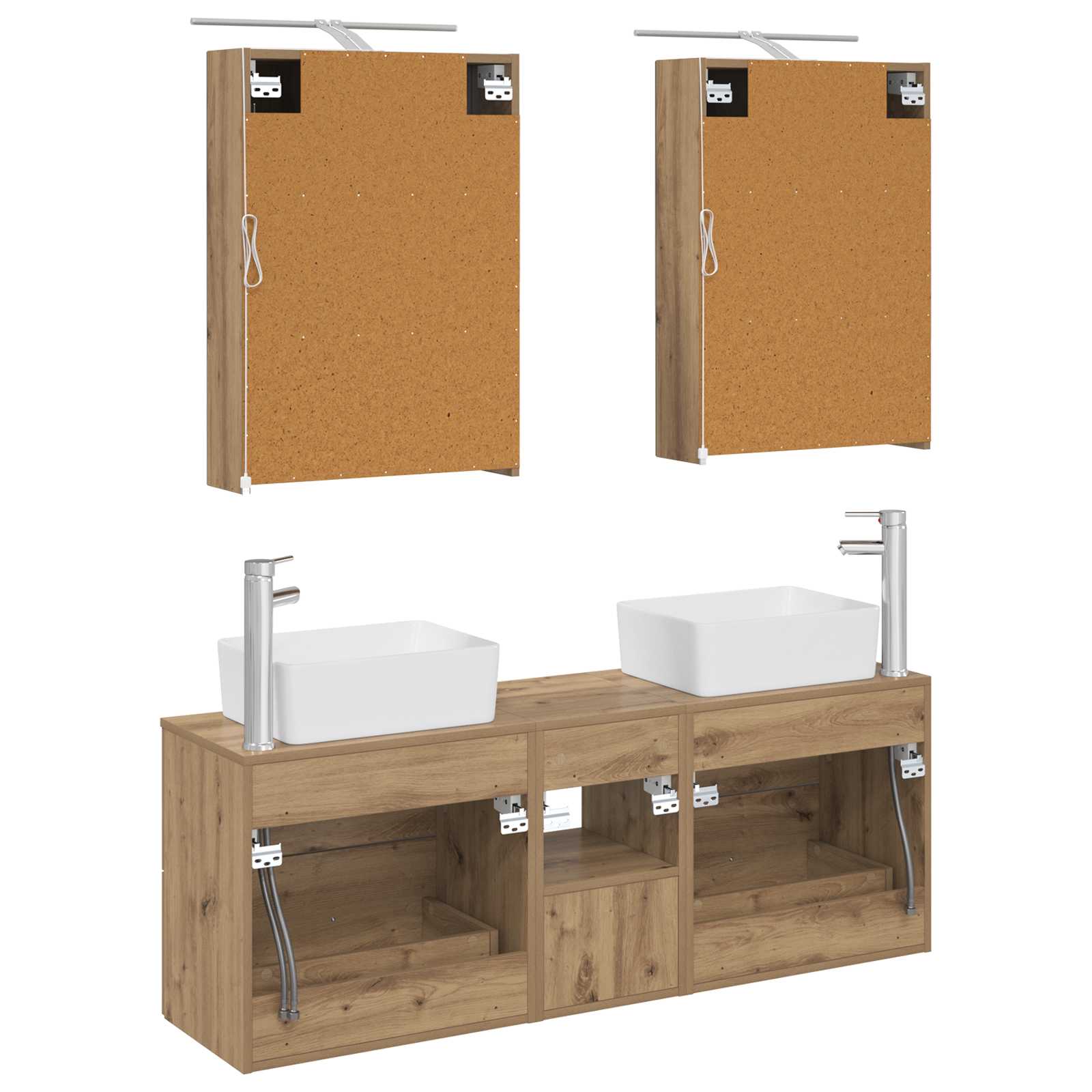 vidaXL Zestaw mebli łazienkowych 5 pcs Dąb artisan