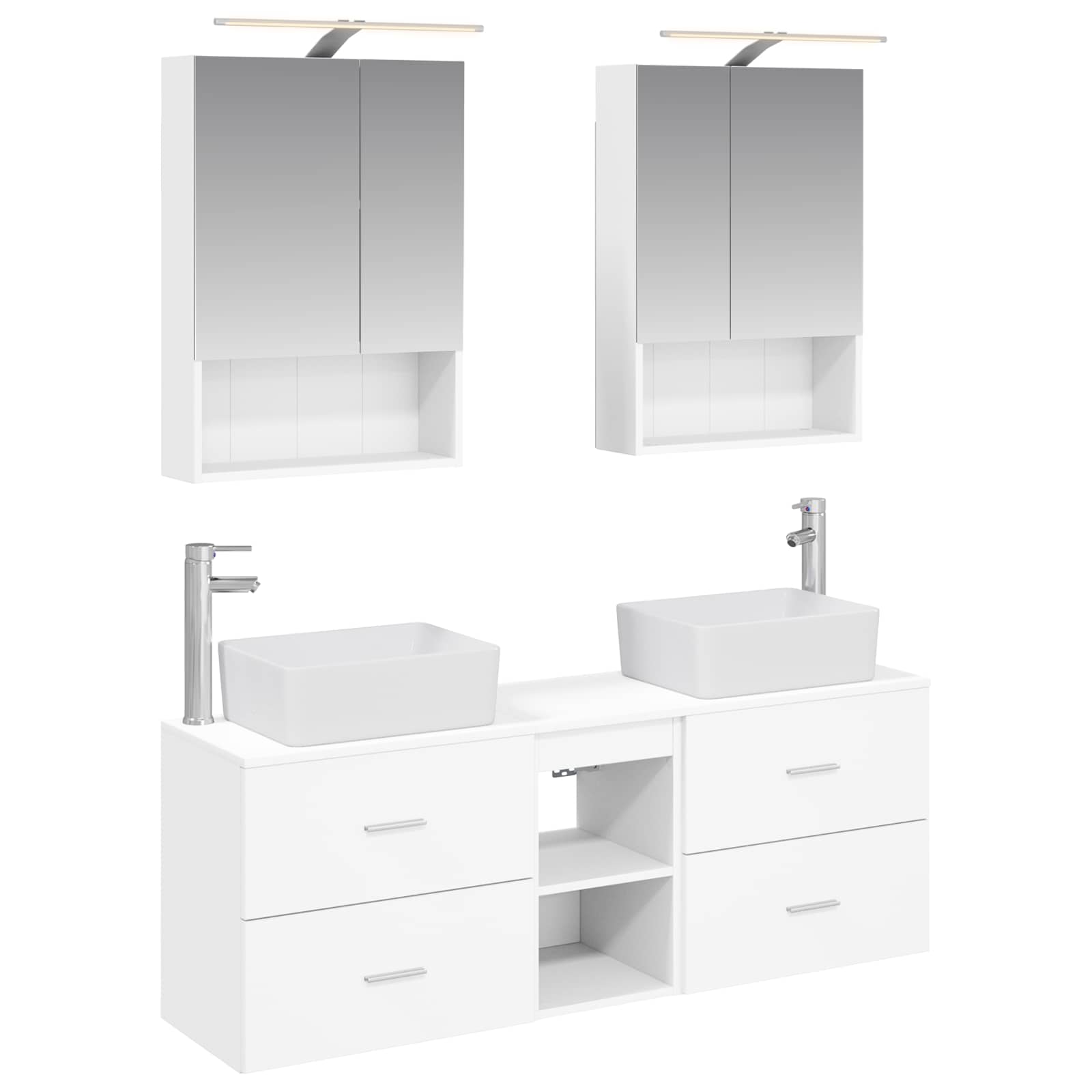 vidaXL Zestaw mebli łazienkowych 5 pcs Biały