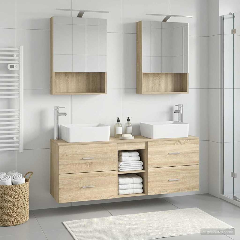 vidaXL Zestaw mebli łazienkowych 5 pcs dąb Sonoma