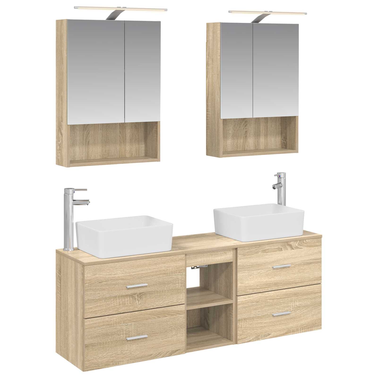 vidaXL Zestaw mebli łazienkowych 5 pcs dąb Sonoma