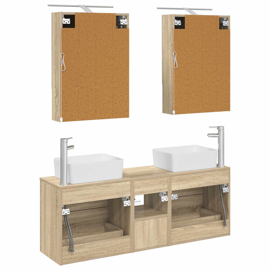 vidaXL Zestaw mebli łazienkowych 5 pcs dąb Sonoma