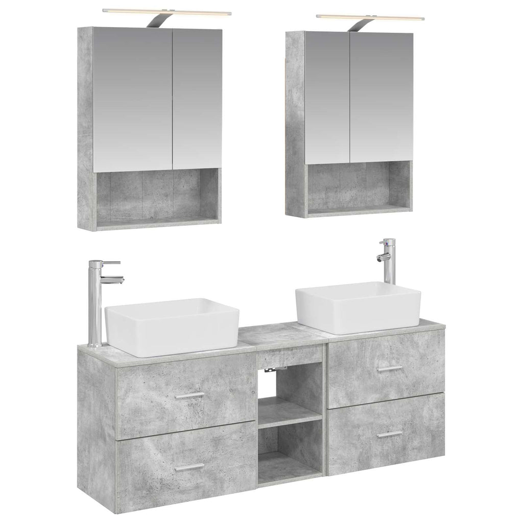 vidaXL Zestaw mebli łazienkowych 5 pcs Betonowy szary