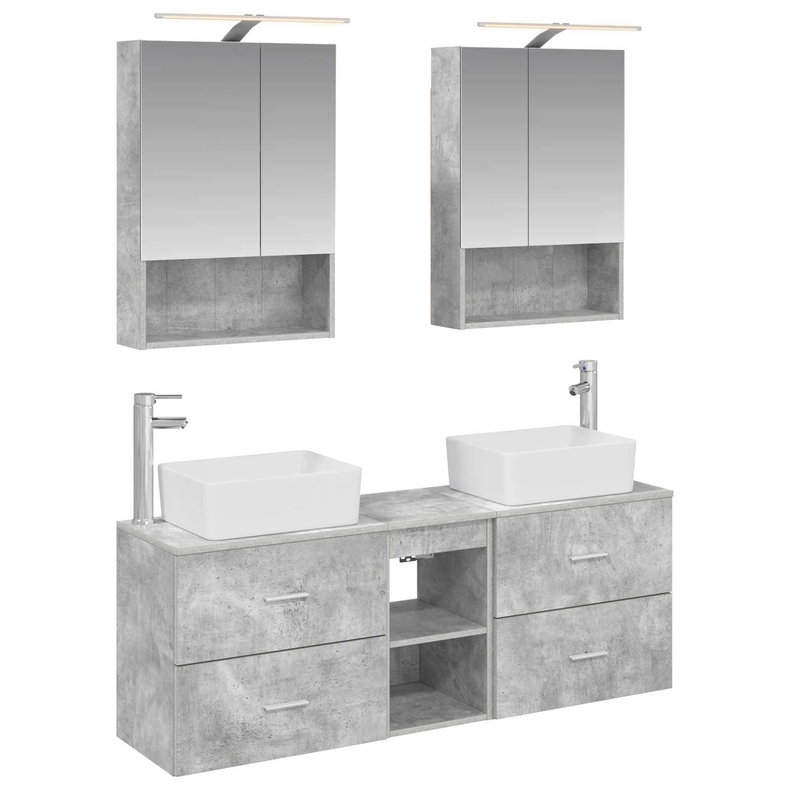 vidaXL Zestaw mebli łazienkowych 5 pcs Betonowy szary