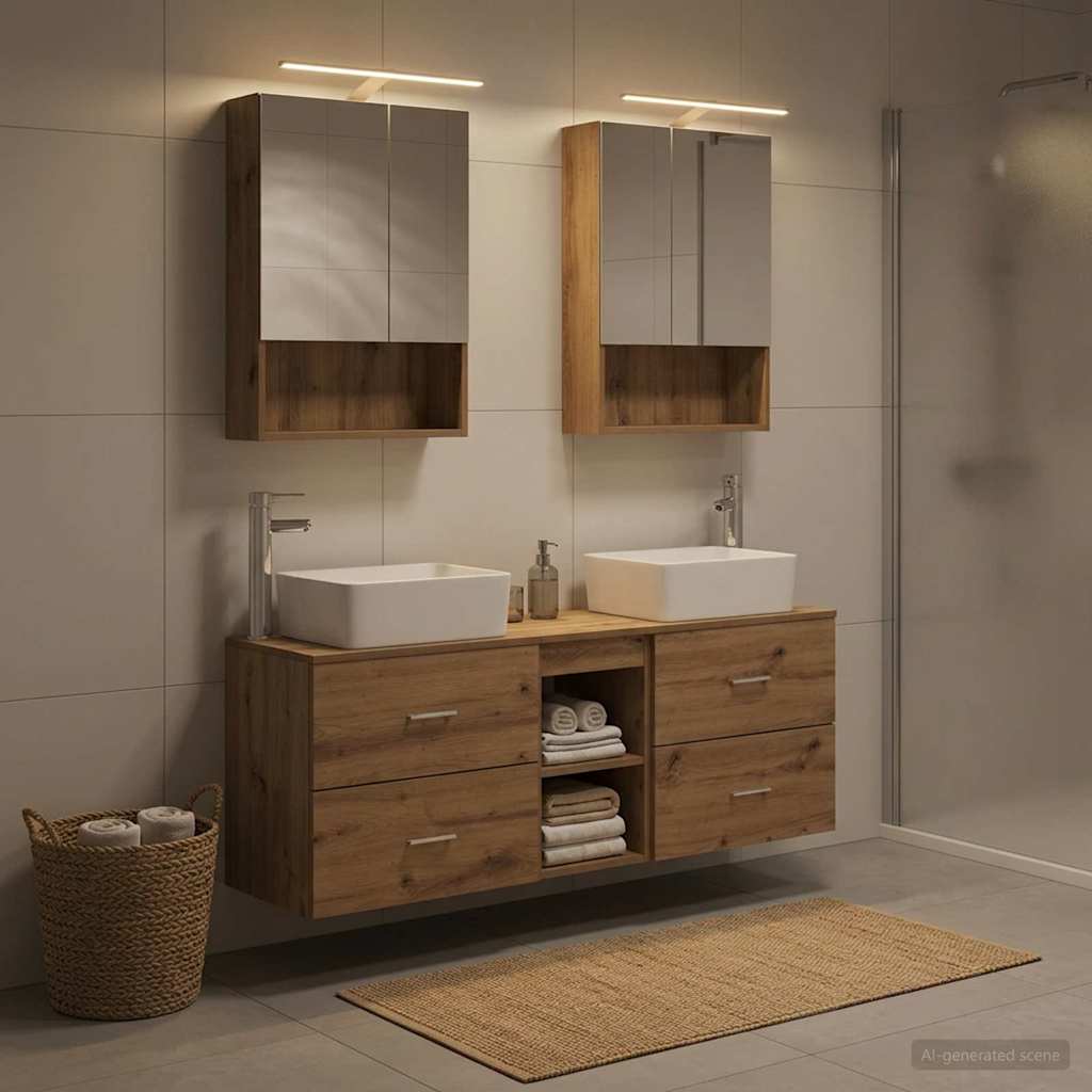 vidaXL Zestaw mebli łazienkowych 5 pcs Dąb artisan