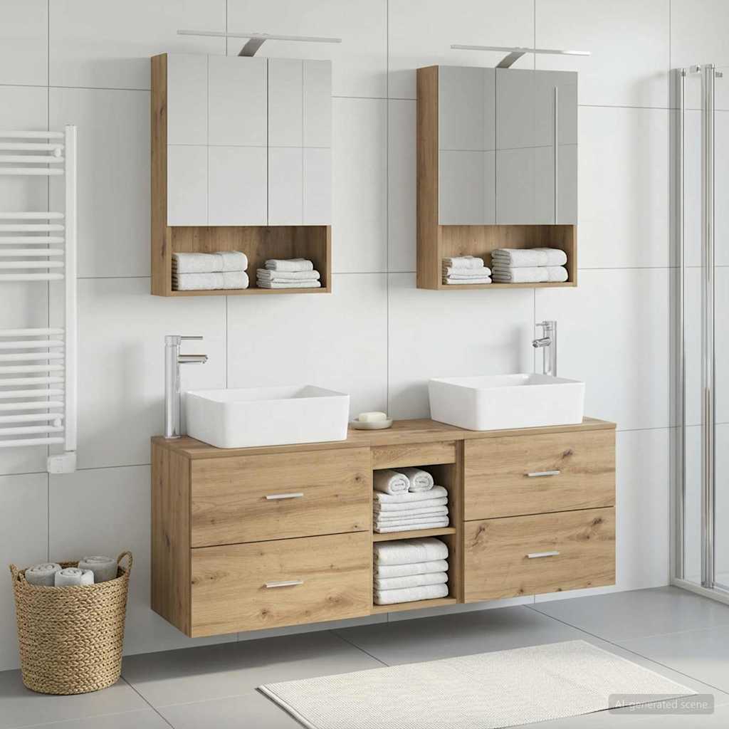 vidaXL Zestaw mebli łazienkowych 5 pcs Dąb artisan