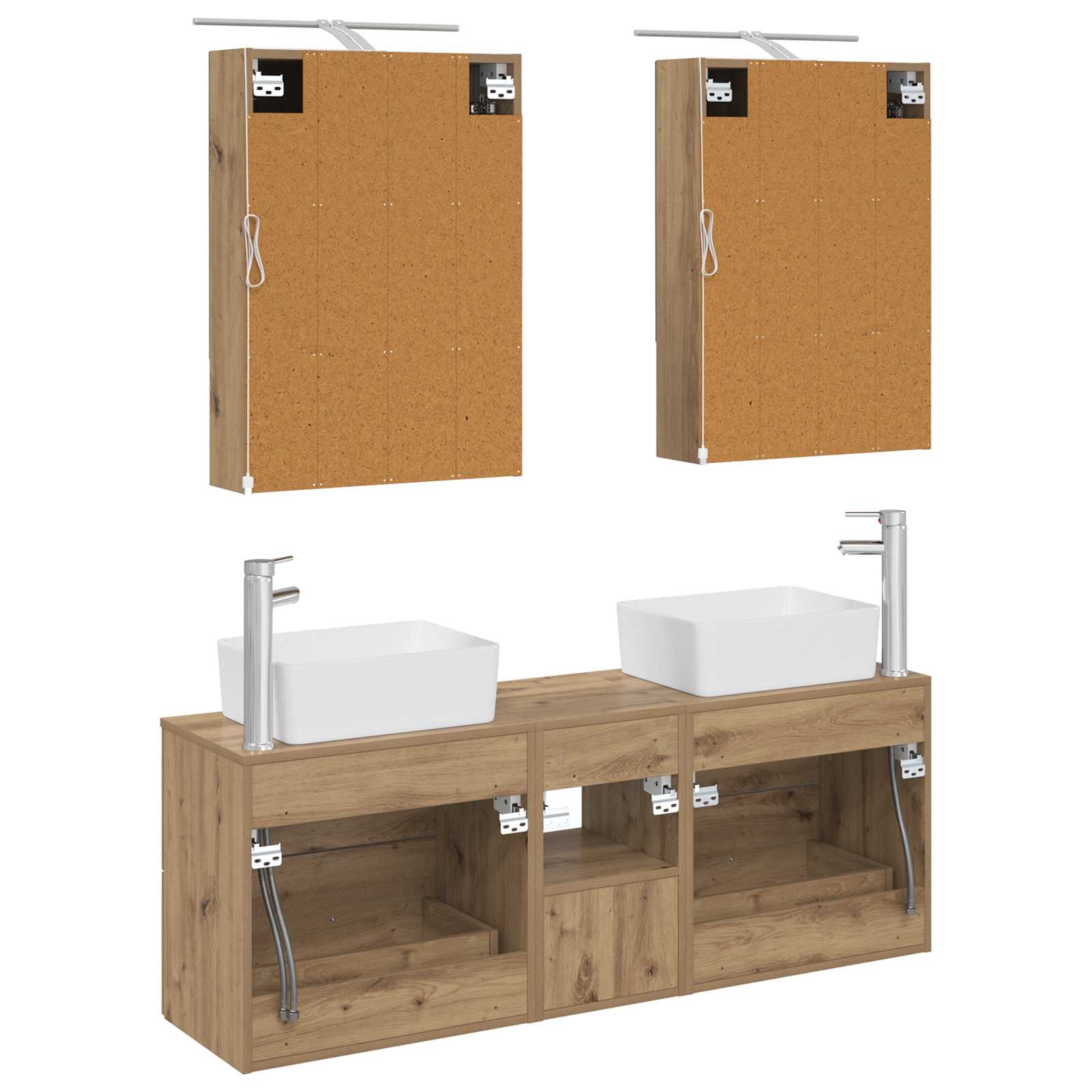 vidaXL Zestaw mebli łazienkowych 5 pcs Dąb artisan