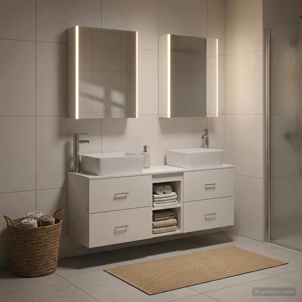 vidaXL Zestaw mebli łazienkowych 5 pcs Biały