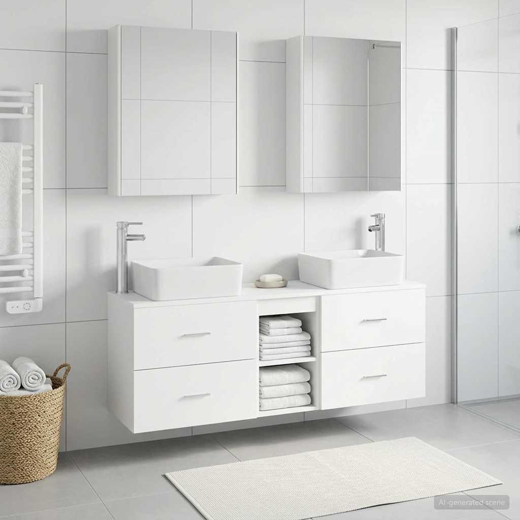 vidaXL Zestaw mebli łazienkowych 5 pcs Biały