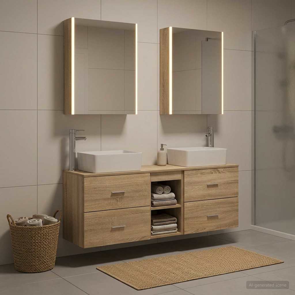 vidaXL Zestaw mebli łazienkowych 5 pcs dąb Sonoma