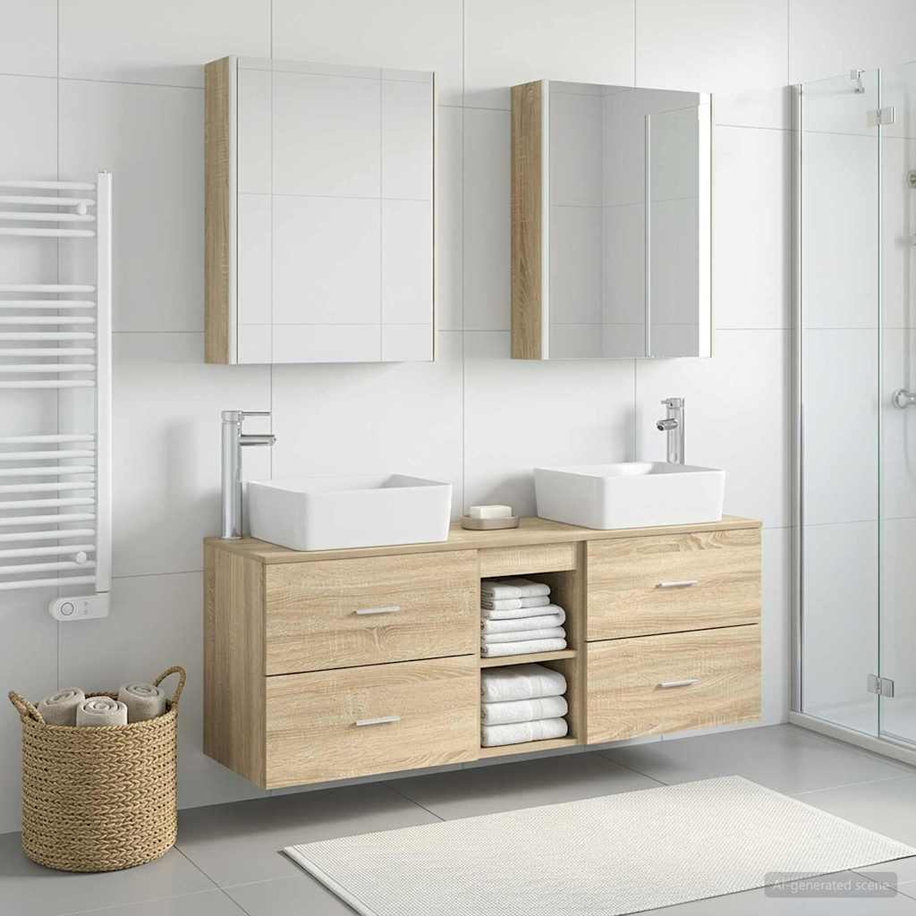 vidaXL Zestaw mebli łazienkowych 5 pcs dąb Sonoma