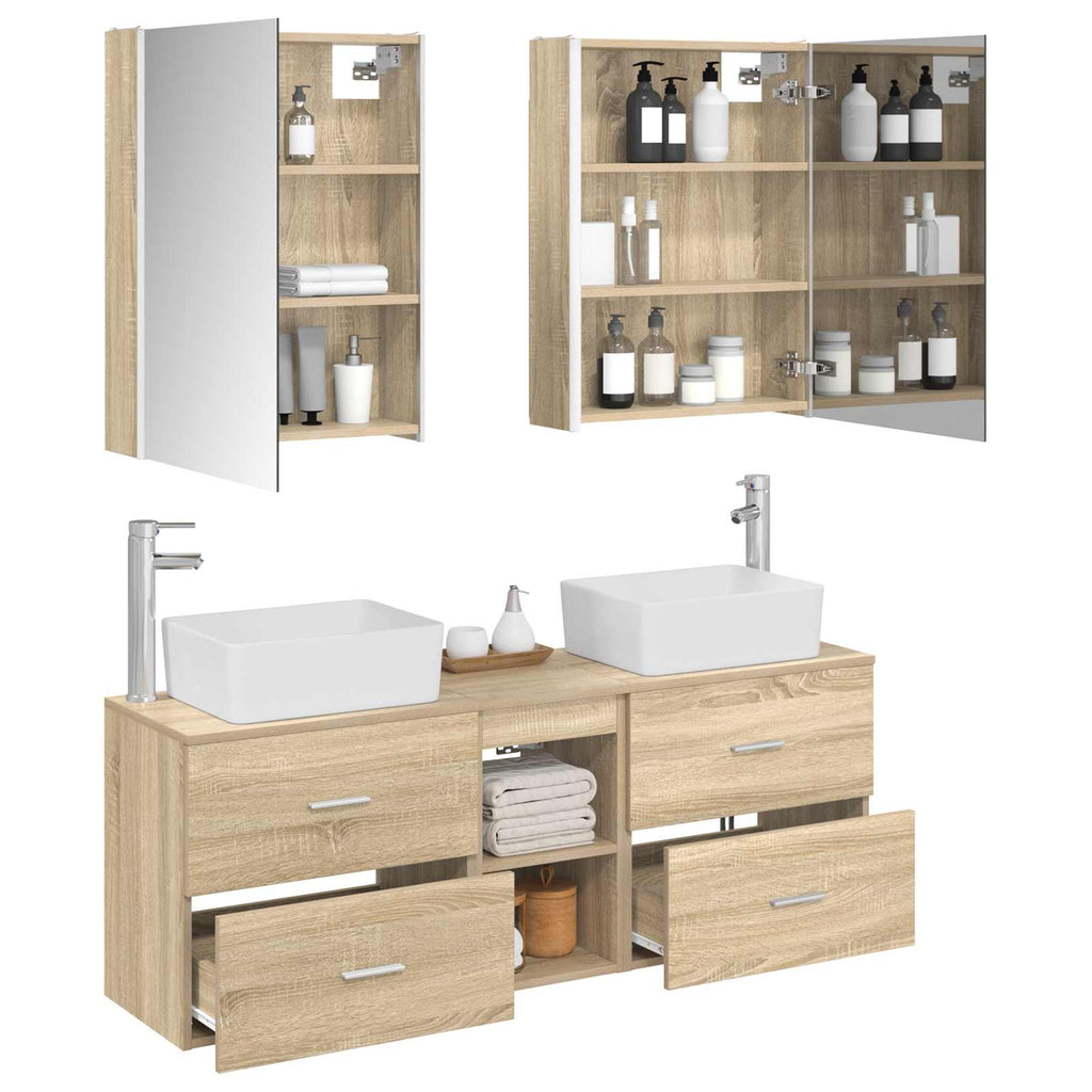 vidaXL Zestaw mebli łazienkowych 5 pcs dąb Sonoma