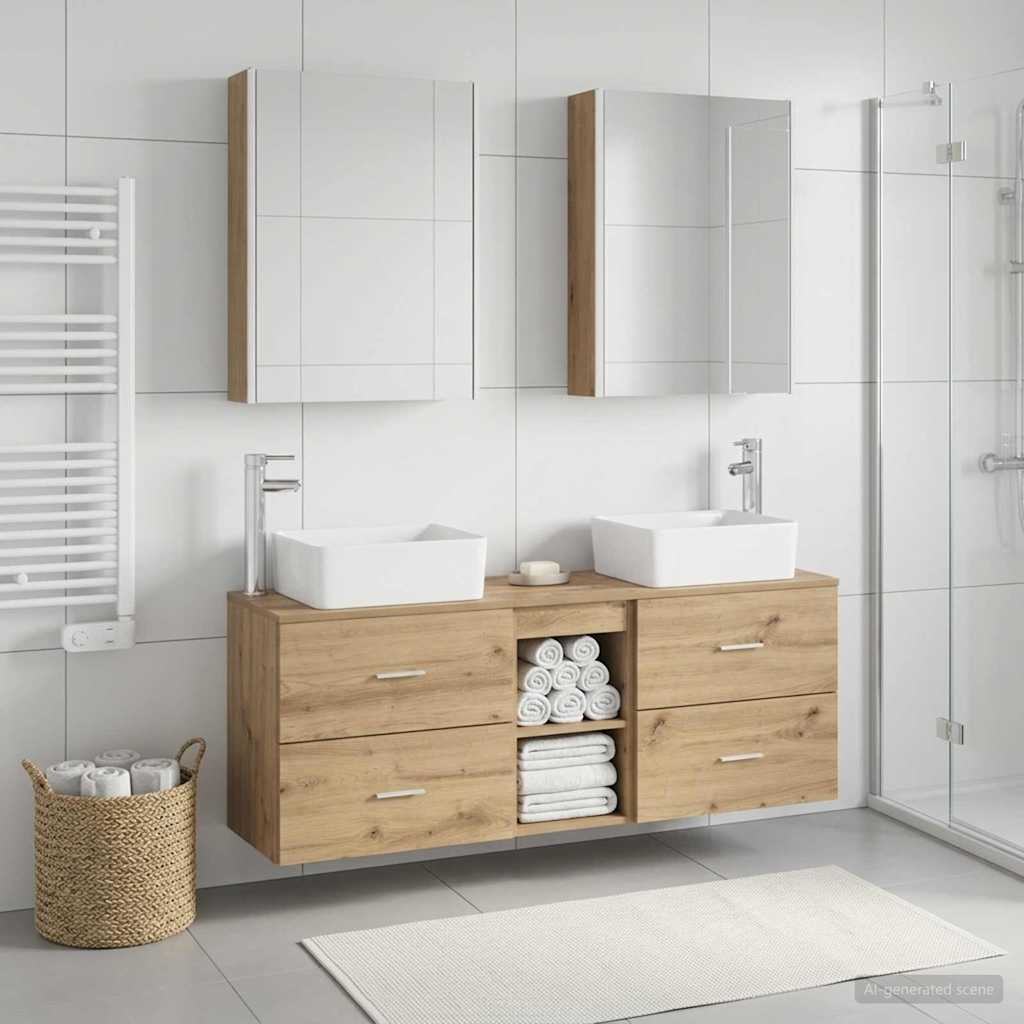 vidaXL Zestaw mebli łazienkowych 5 pcs Dąb artisan