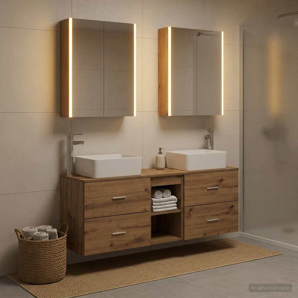 vidaXL Zestaw mebli łazienkowych 5 pcs Dąb artisan