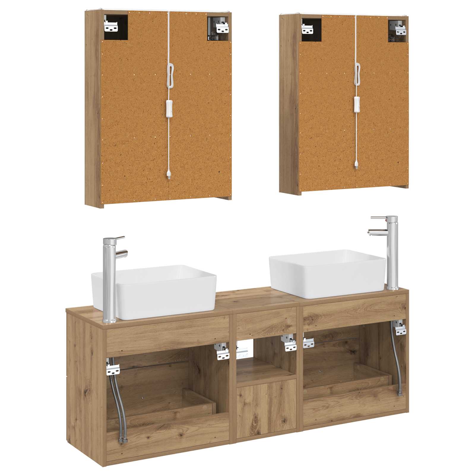 vidaXL Zestaw mebli łazienkowych 5 pcs Dąb artisan