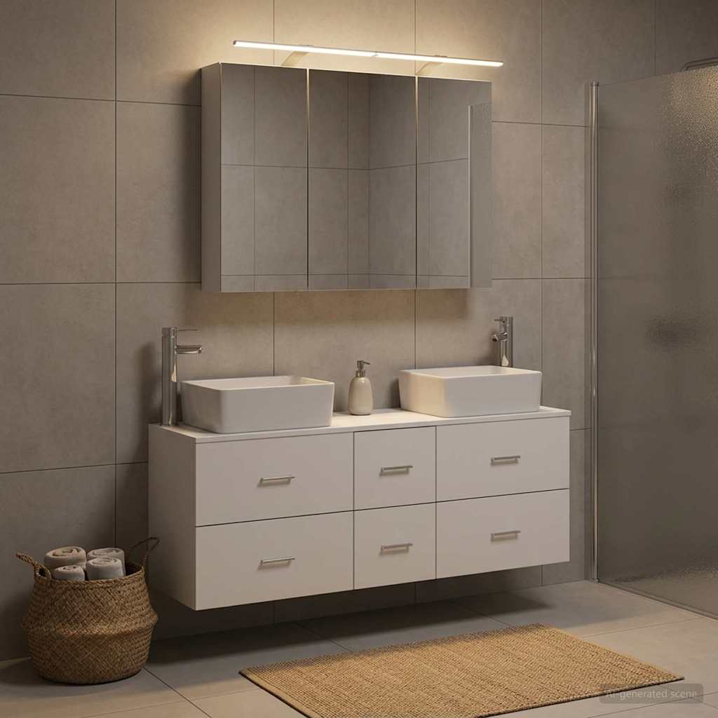 vidaXL Zestaw mebli łazienkowych 4 pcs Biały